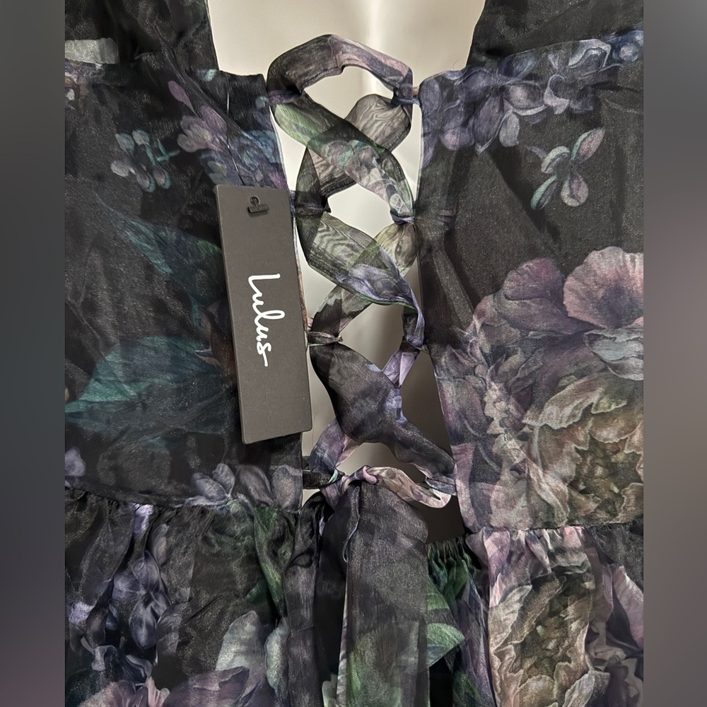 NWT LULUS EXCEPTIONAL FATE FLORAL ORGANZA MINI DRESS - Picture 7 of 8